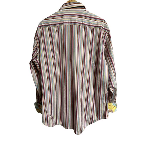 Robert Graham Striped Embroidered Button Down Contrast XL - Picture 4 of 8
